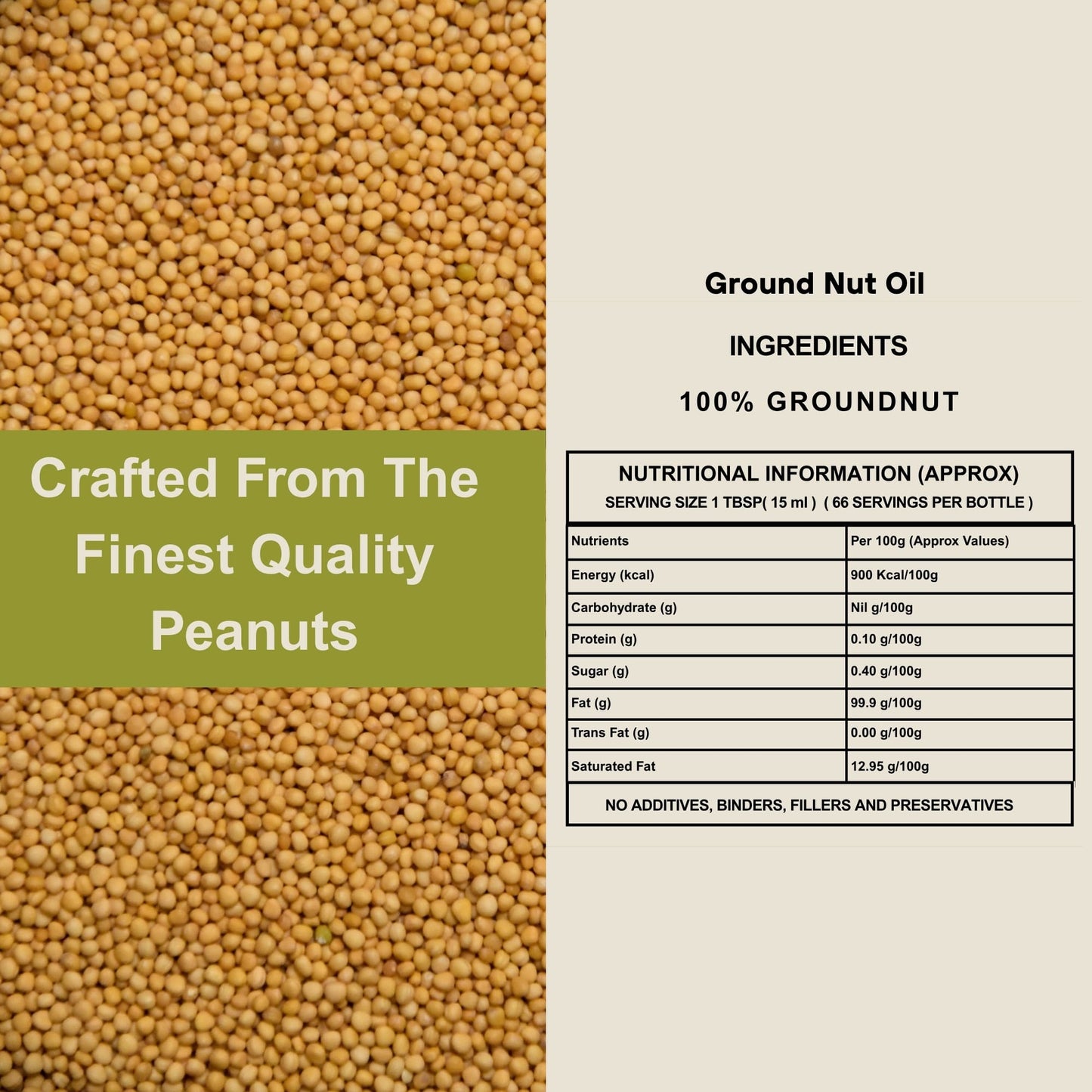 Groundnut Oil Wood Pressed | 1 LTR