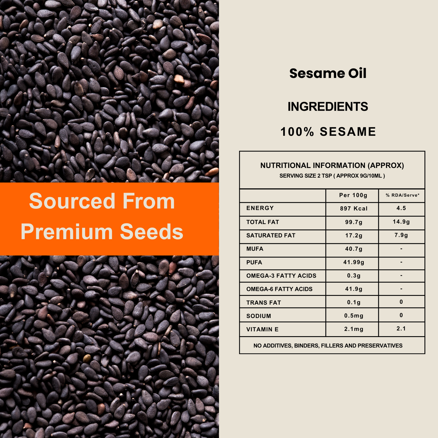 Black Sesame Oil Wood Pressed | 1 LTR