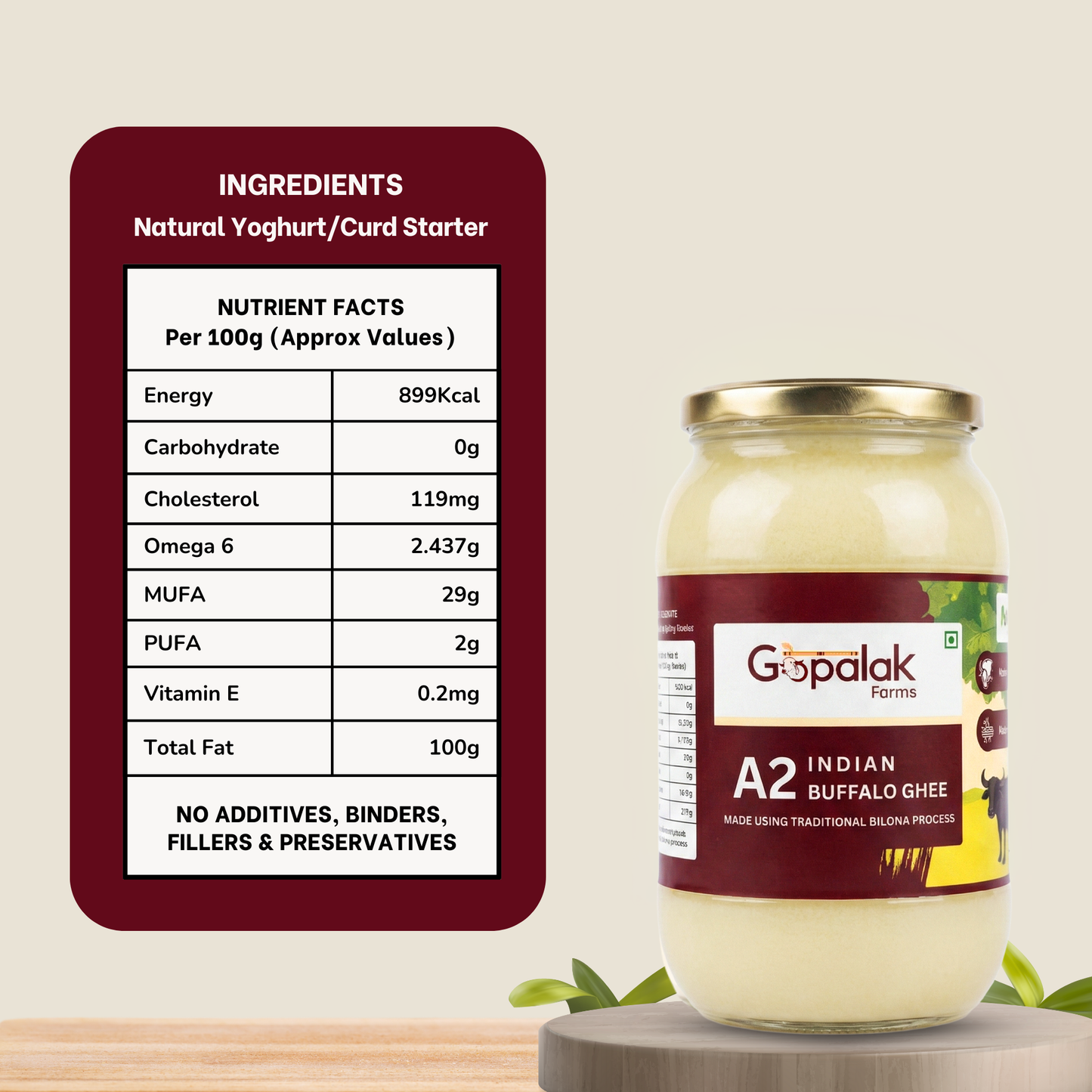 A2 Buffalo Ghee Bilona Method | Desi A2 Milk | Rich Aroma | Nutrient Dense | Gut Friendly