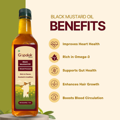 Gopalak Farms Wood Pressed Black Mustard Oil