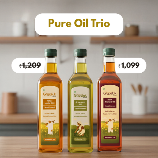 Black Mustard Oil 1LTR + Groundnut Oil 1LTR + Yellow Mustard Oil 1LTR