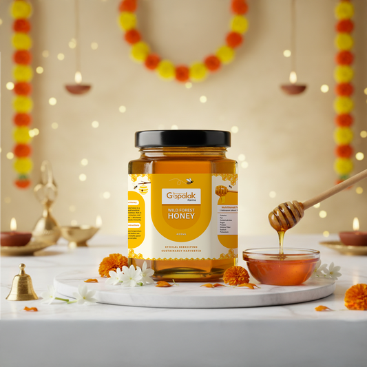 Gopalak Farms Wild Forest Honey 500 gm | 100% Pure & Unprocessed | Antioxidant-Rich
