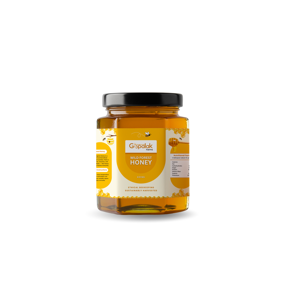 Gopalak Farms Wild Forest Honey 500 gm | 100% Pure & Unprocessed | Antioxidant-Rich