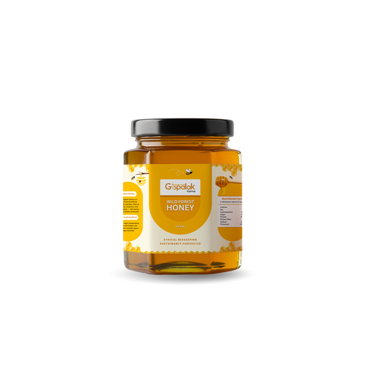 Gopalak Farms Wild Forest Honey 500 gm | 100% Pure & Unprocessed | Antioxidant-Rich