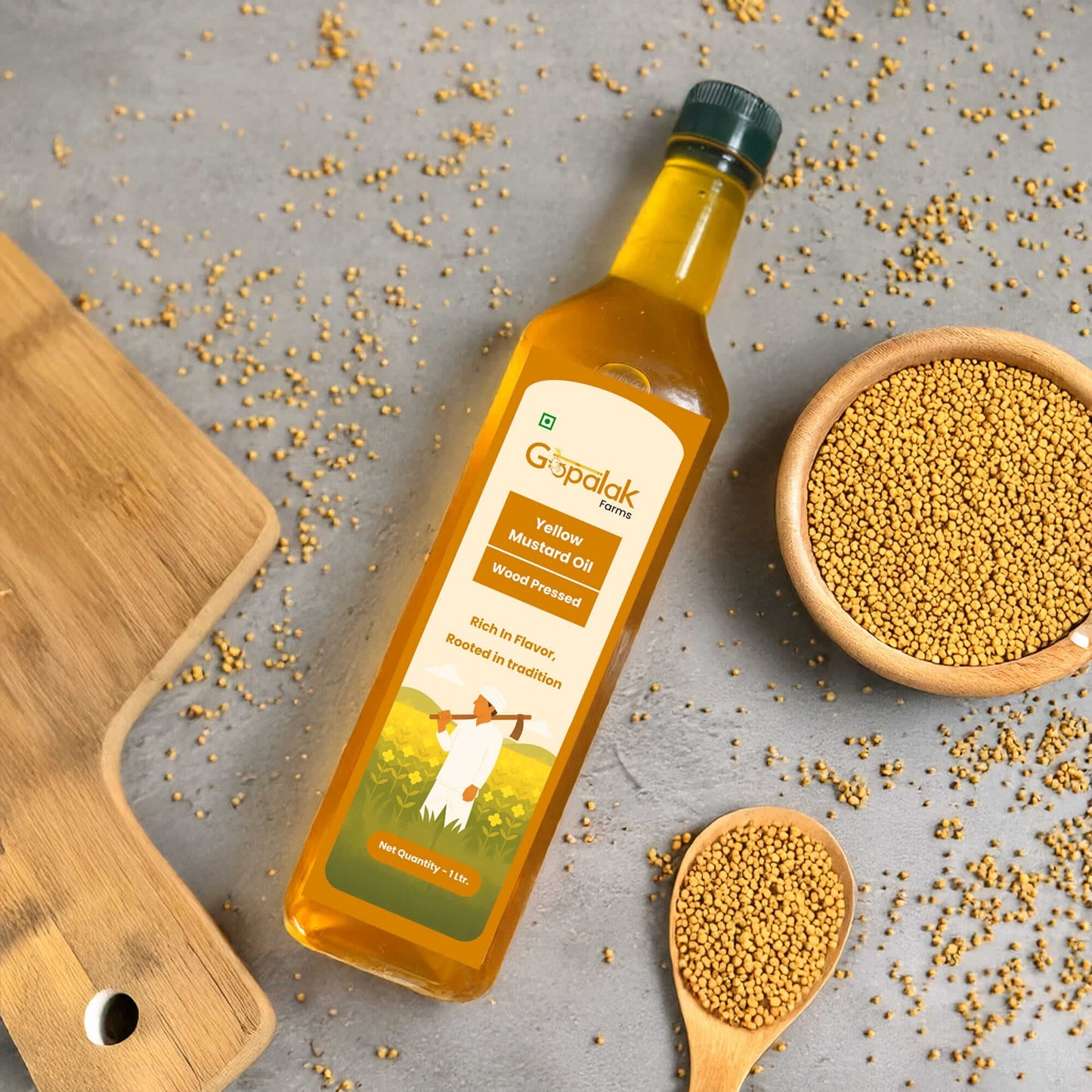 Gopalak Farms Wood Pressed Yellow Mustard Oil