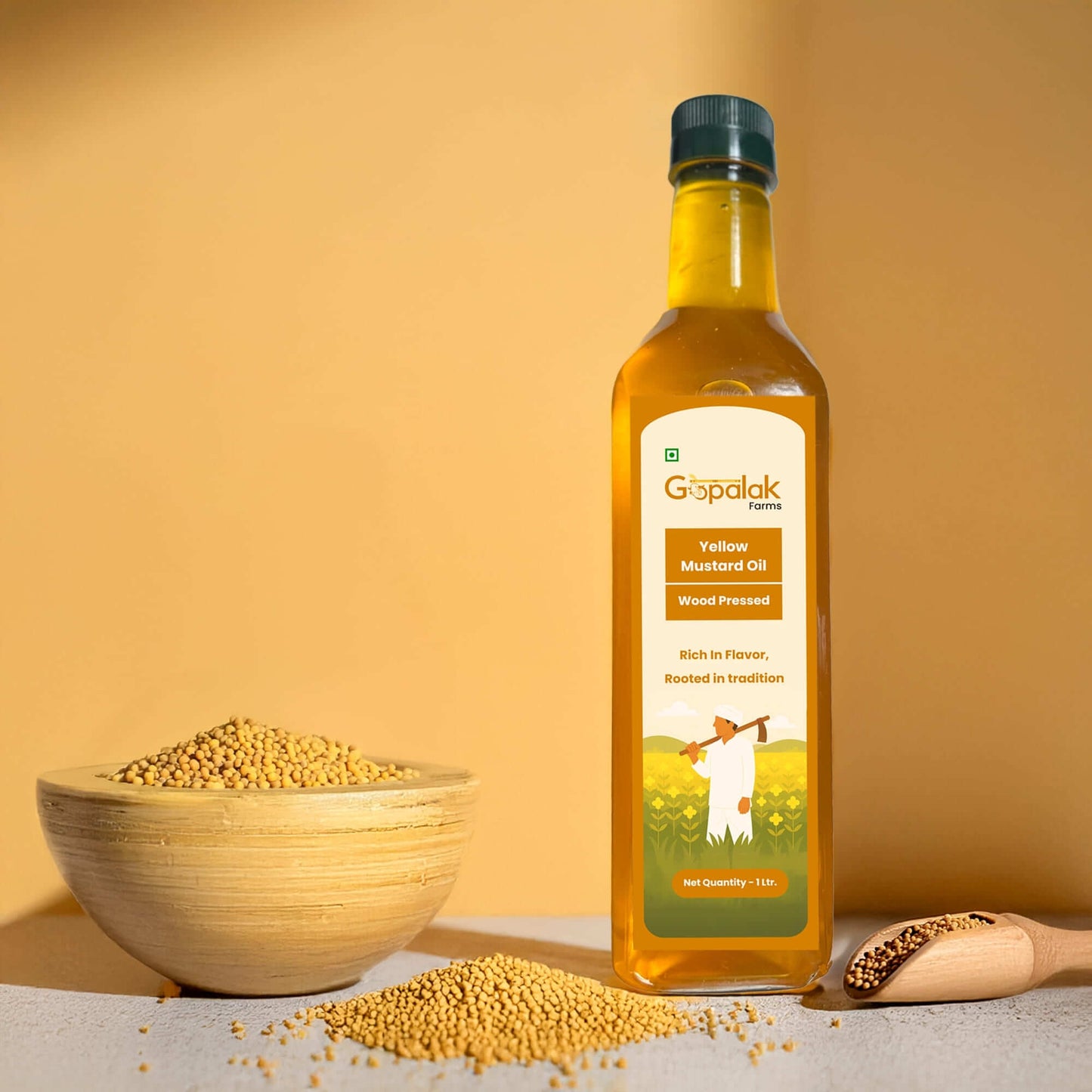 Gopalak Farms Wood Pressed Yellow Mustard Oil