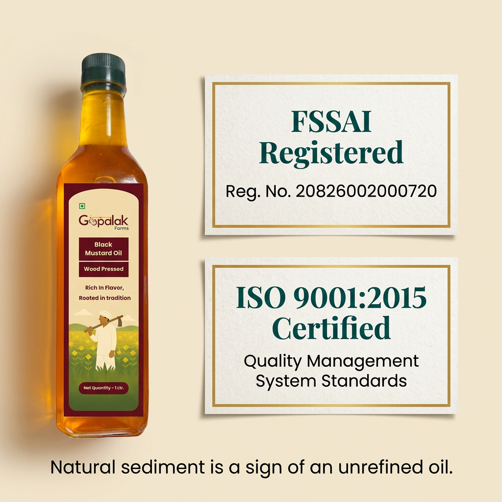 FSSAI registered and ISO 9001:2015 certified black mustard oil