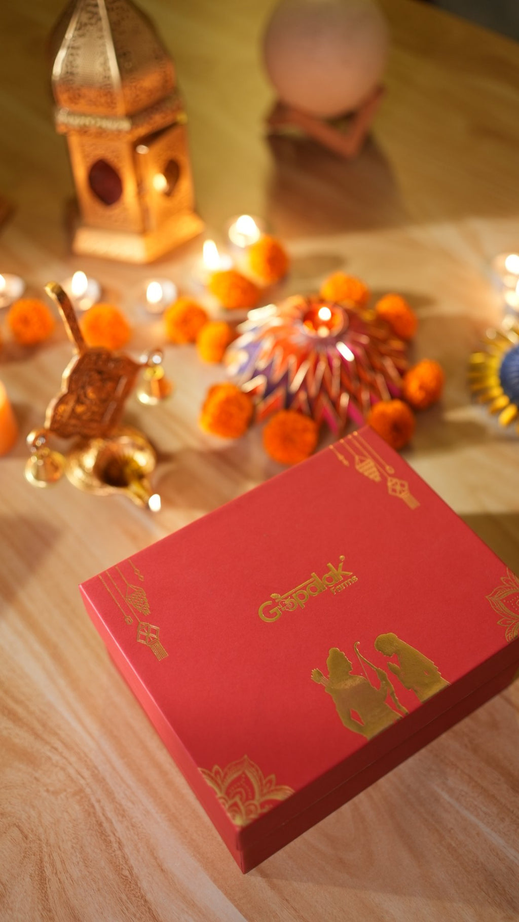 Gopalak Farms red Diwali gift box